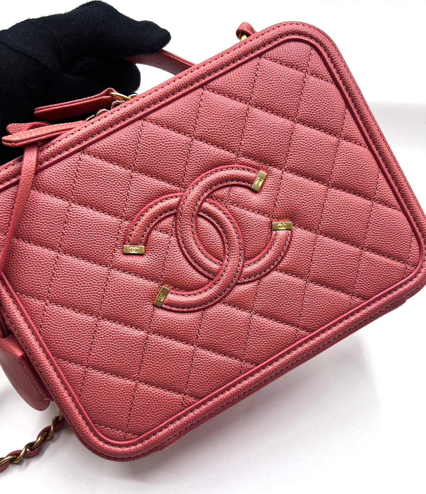 Chanel Caviar Vanity 21cm Rose Gold GHW Series 28        (🇵🇭P180,600)