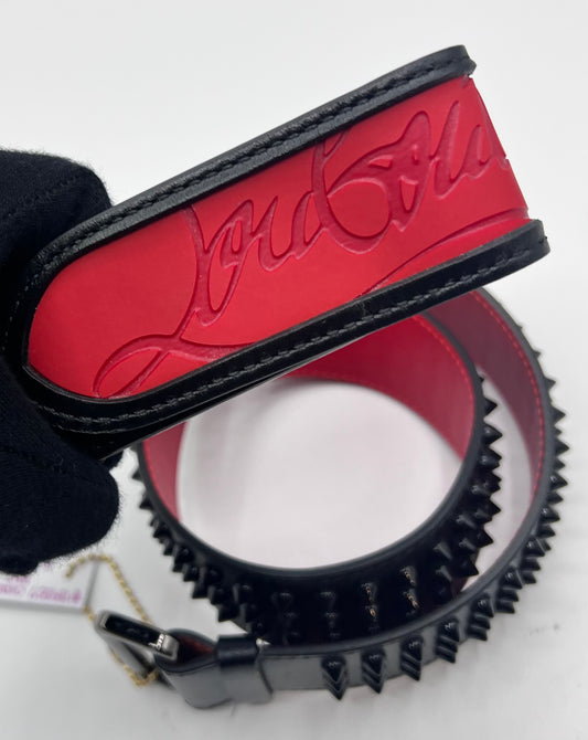 Christian Louboutin Leather Loubi Spike Belt