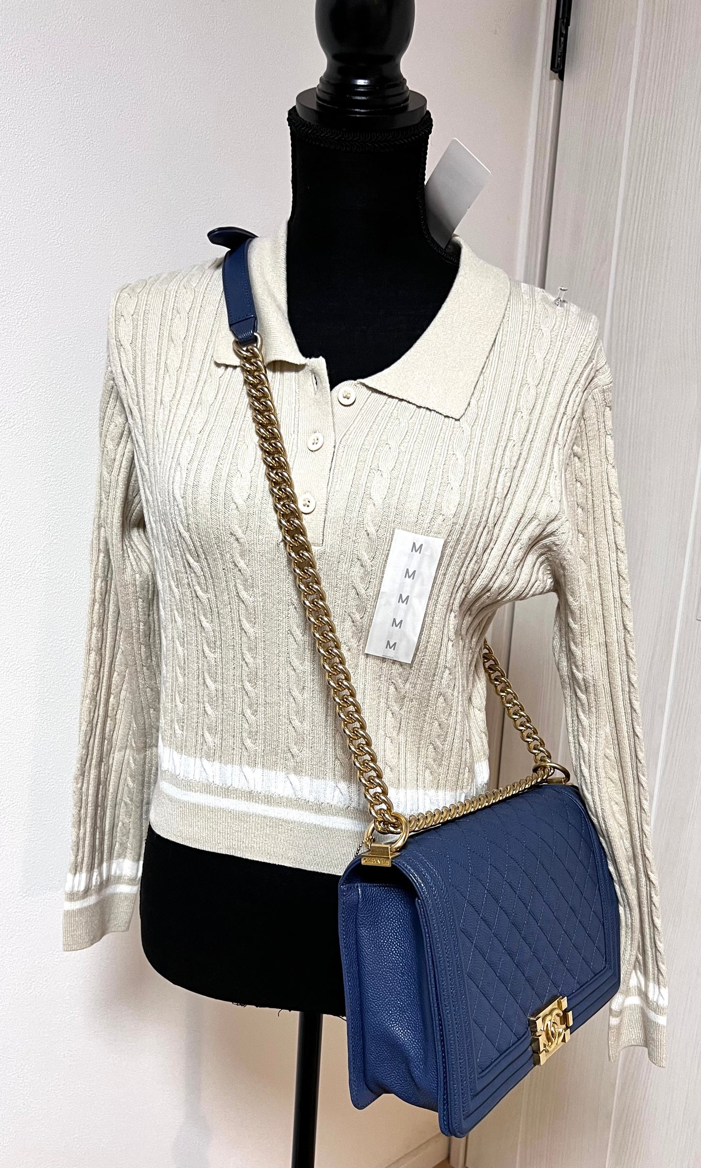 Chanel Caviar Leboy Navy Blue New Medium G.H.                    (🇵🇭P344,000)