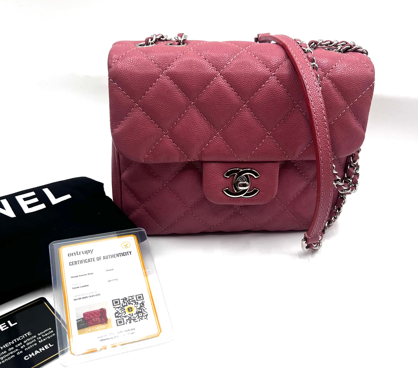 Chanel Pink Hue Caviar Mini Flap 2 way bag 25Series        (🇵🇭P189,200)