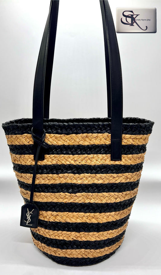 Ysl Raffia in natural & black color  Tote bag