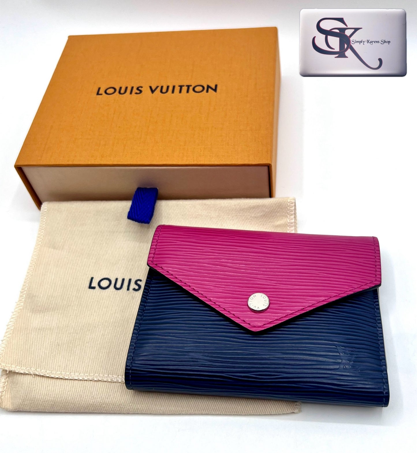 Lv epi bicolor envelope compact wallet