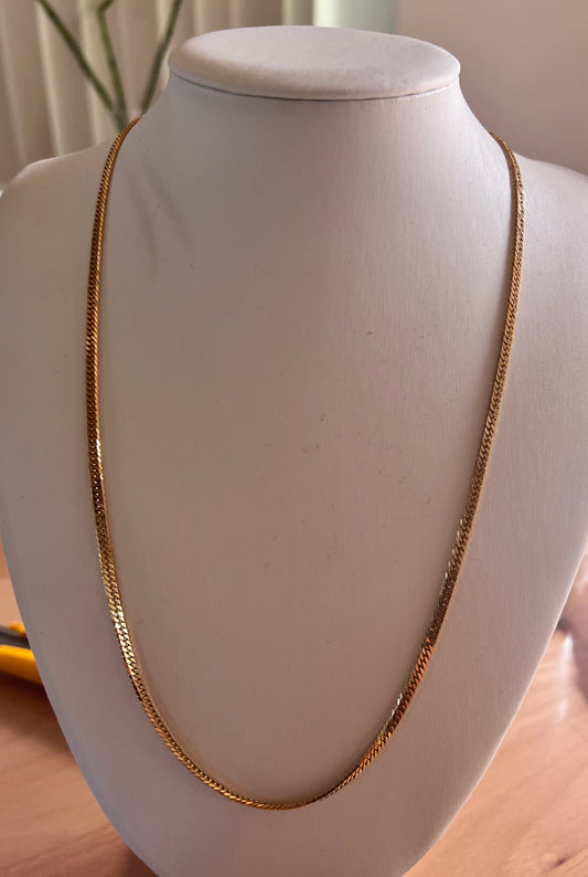 K18 JP YG 6 Cut Double Lock Kihei Necklace 20.2g 60cm