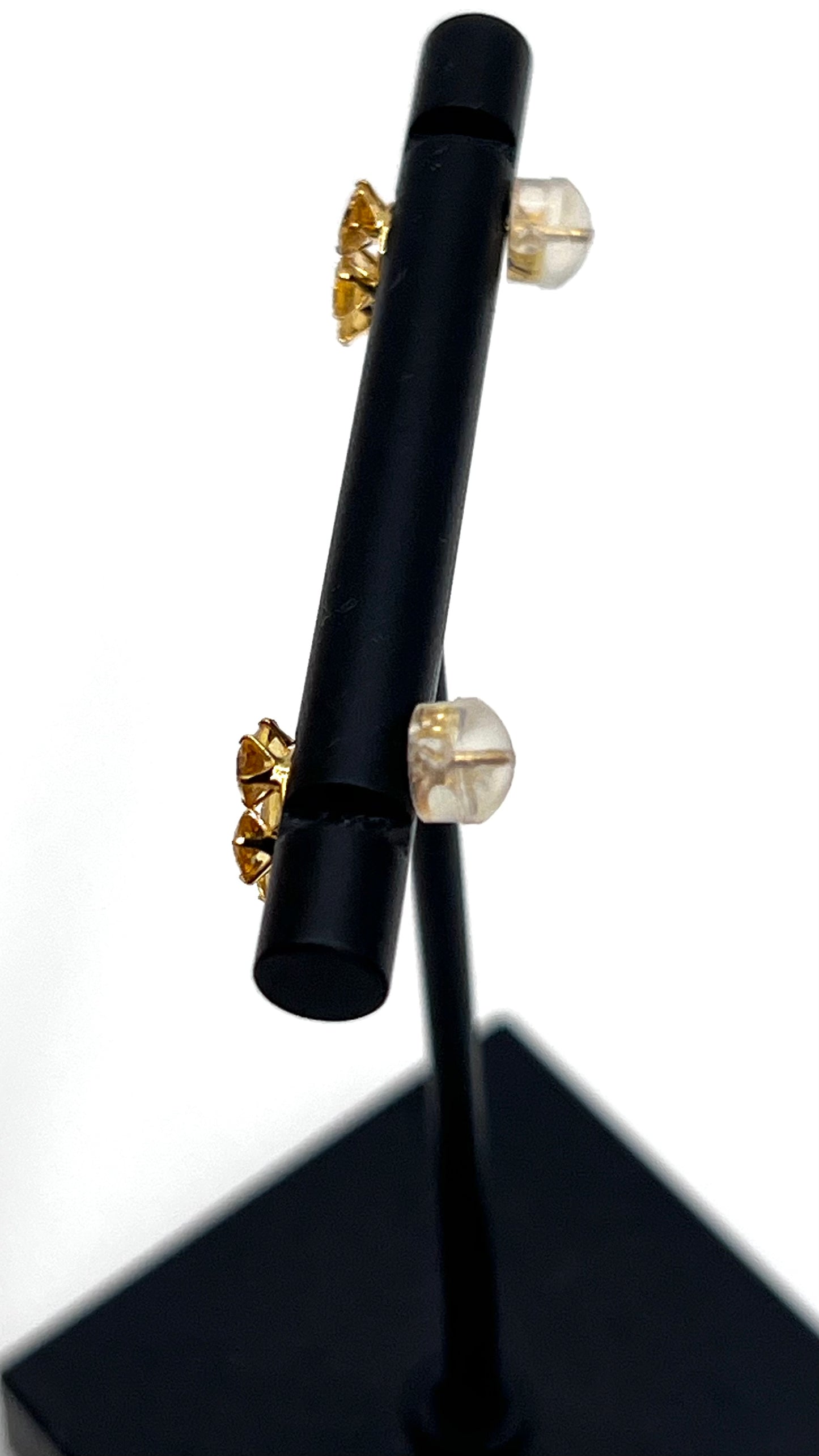 K18 Yg Citrine Flower Motif Stud Earings 0.8g (🇵🇭P12,040
