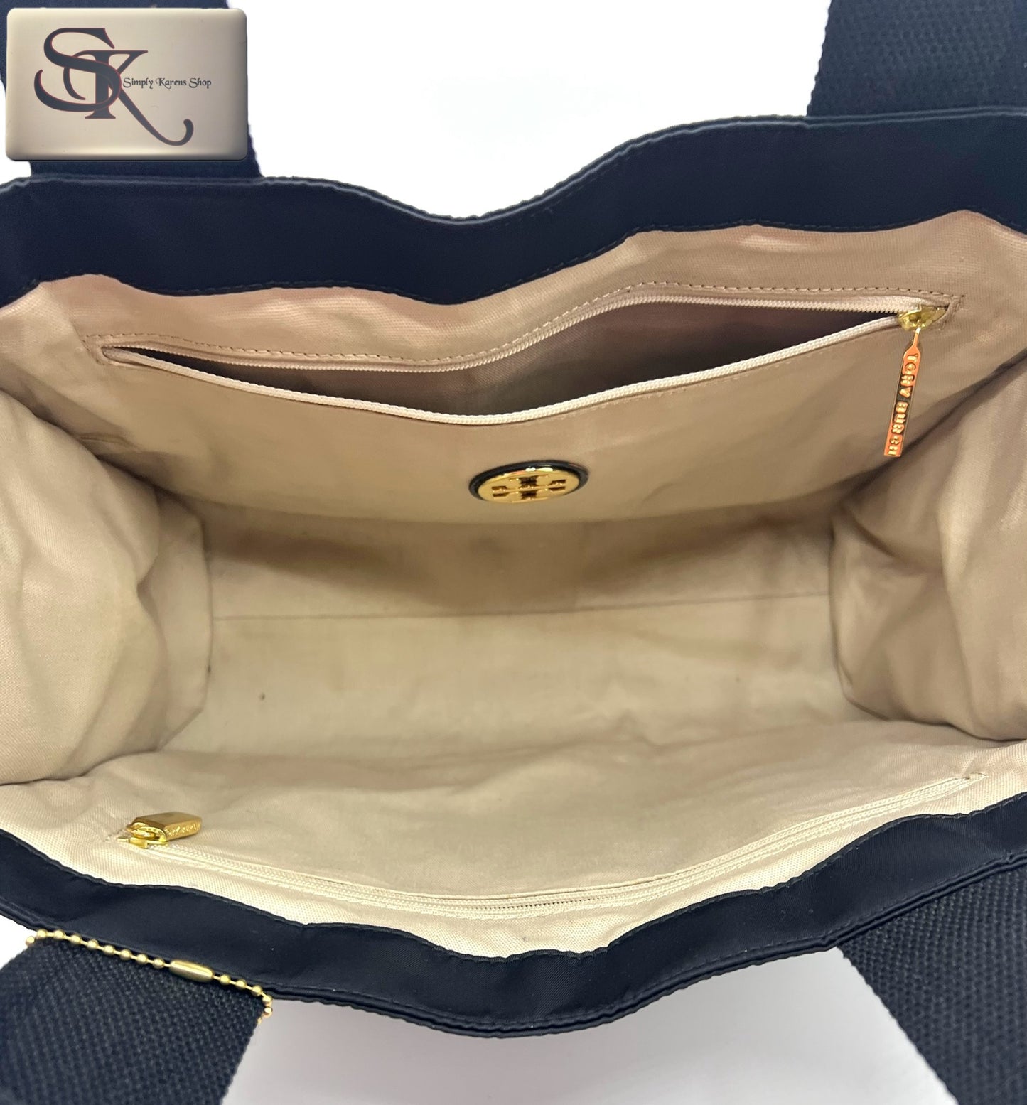 Tory Burch Nylon and Patent tote bag