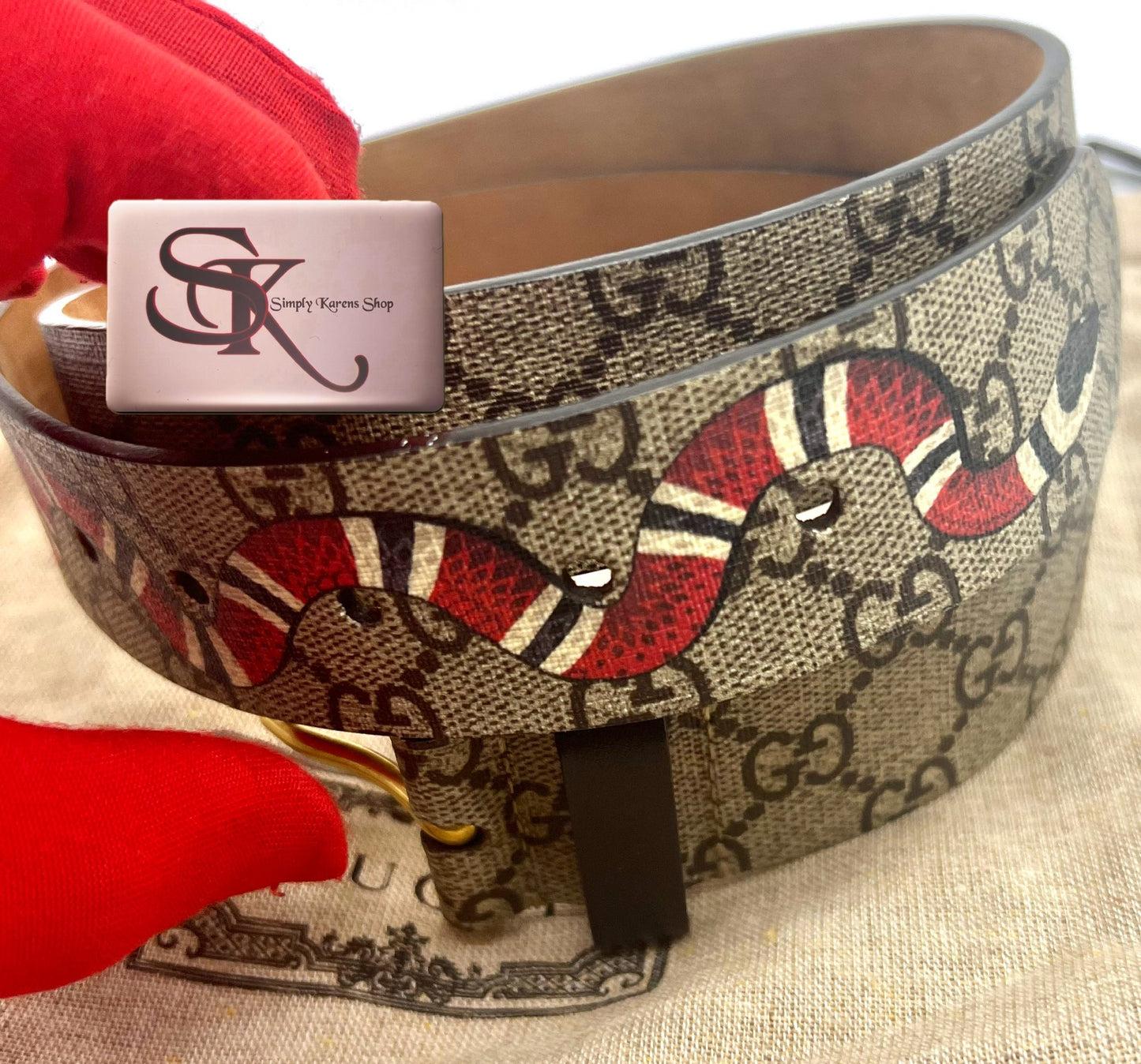 Gucci Supreme with snake motif Belt Size 89 to 99cm       (🇵🇭P16,770)