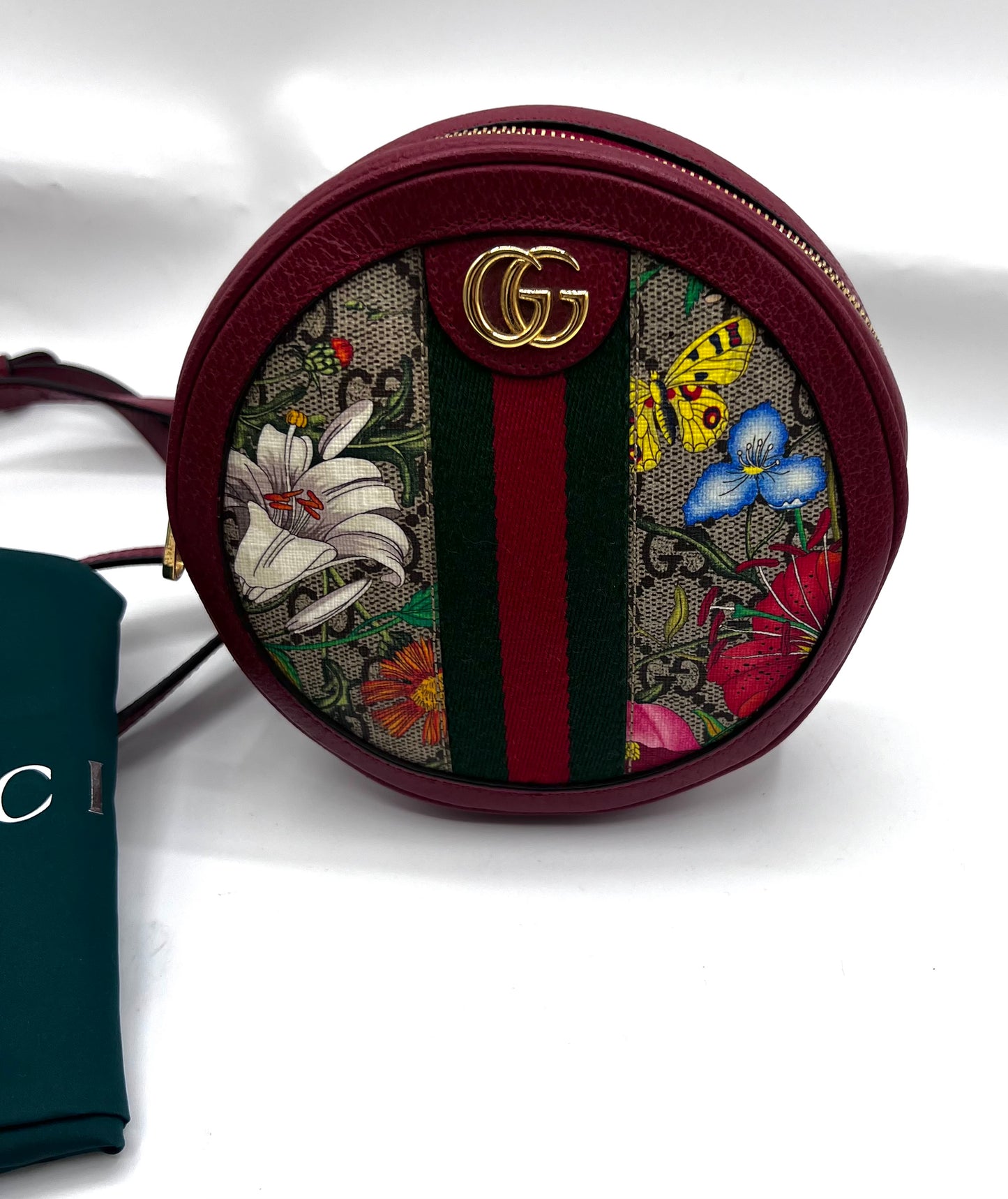 Gucci Ophidia GG Flora Mini Backpack in Red Leather and Canvas (🇵🇭P37,840)