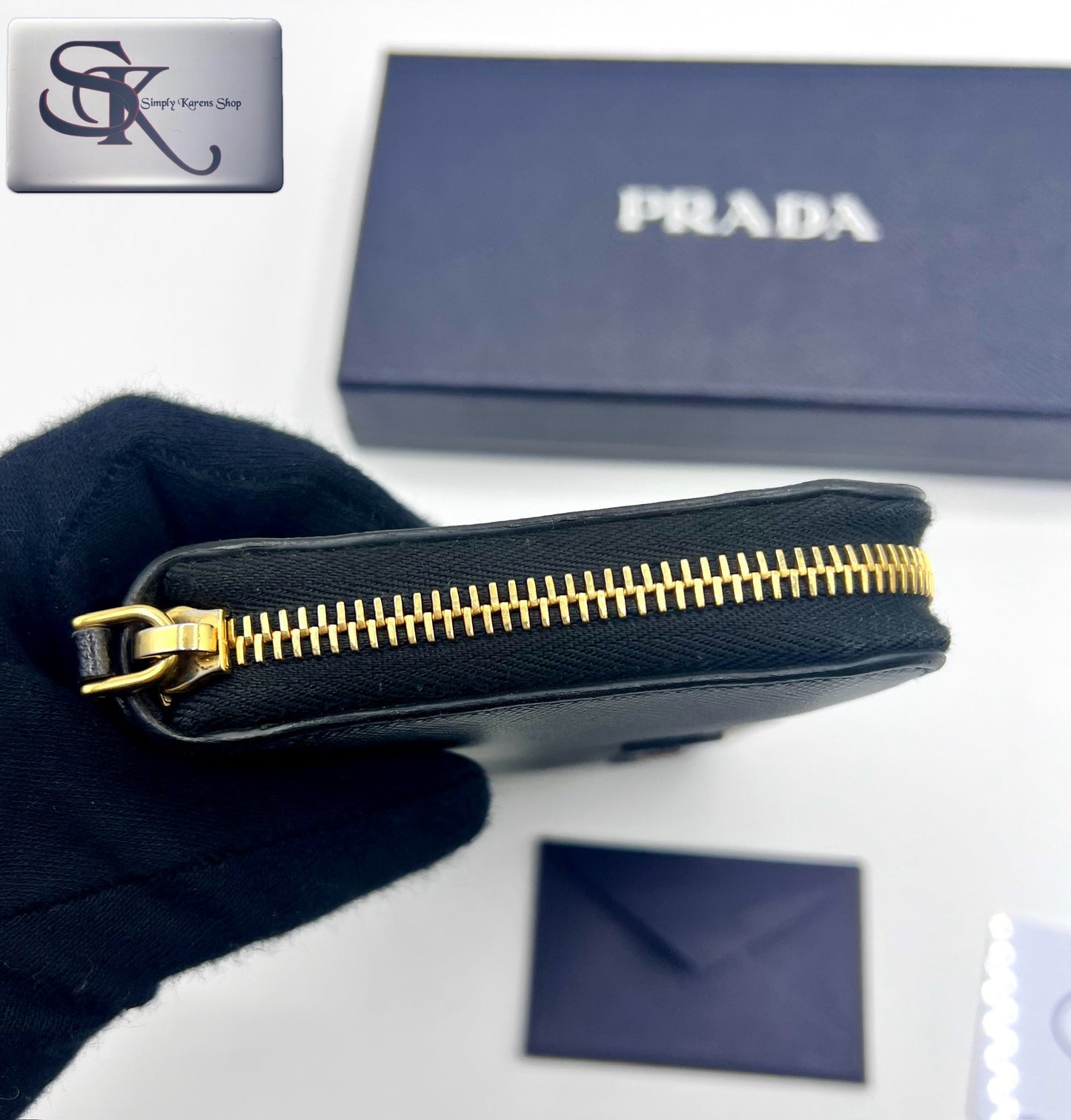 Prada Saffiano Zip around wallet