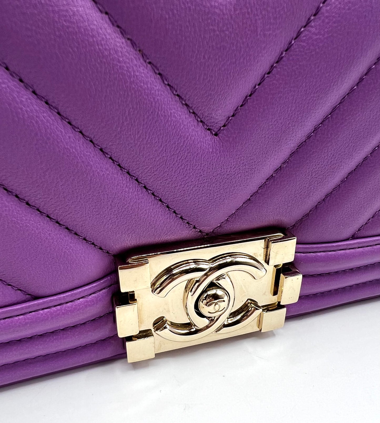 Chanel Leboy Purple Pm size Calfskin GHW Series29          (🇵🇭P197,800)