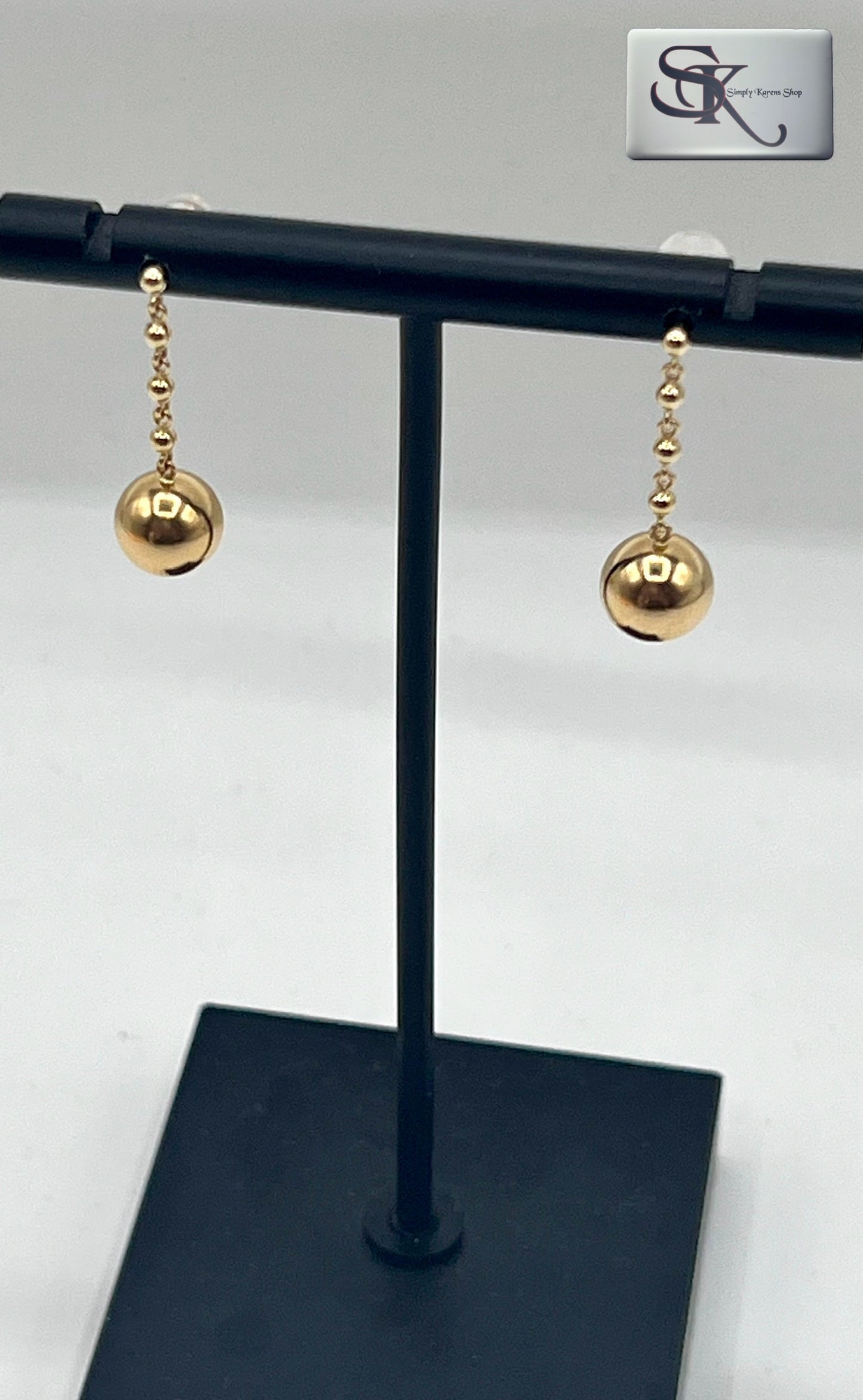 K18 yg drop golden ball earings 1.215g  🇵🇭P10,000 🇵🇭