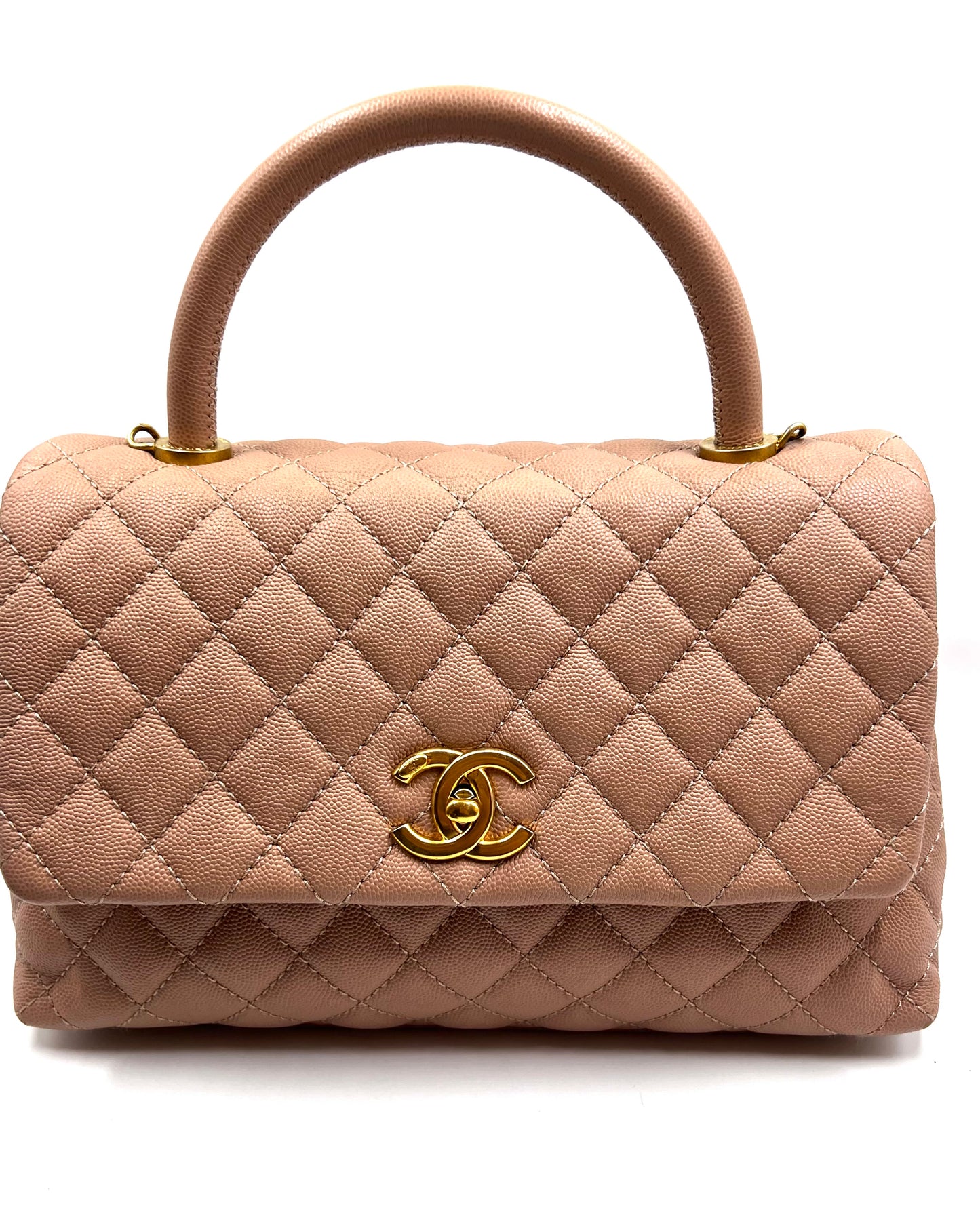 Chanel Coco Handle Caviar Mm size 29cm Beige/Milktea GWH Series 25 (🇵🇭P232,200)