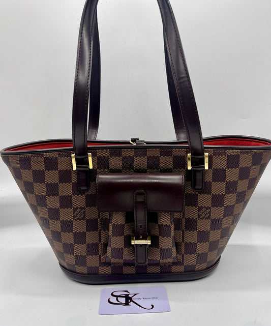 LV DAMIER EBENE MANOSQUE PM SIZE HAND BAG