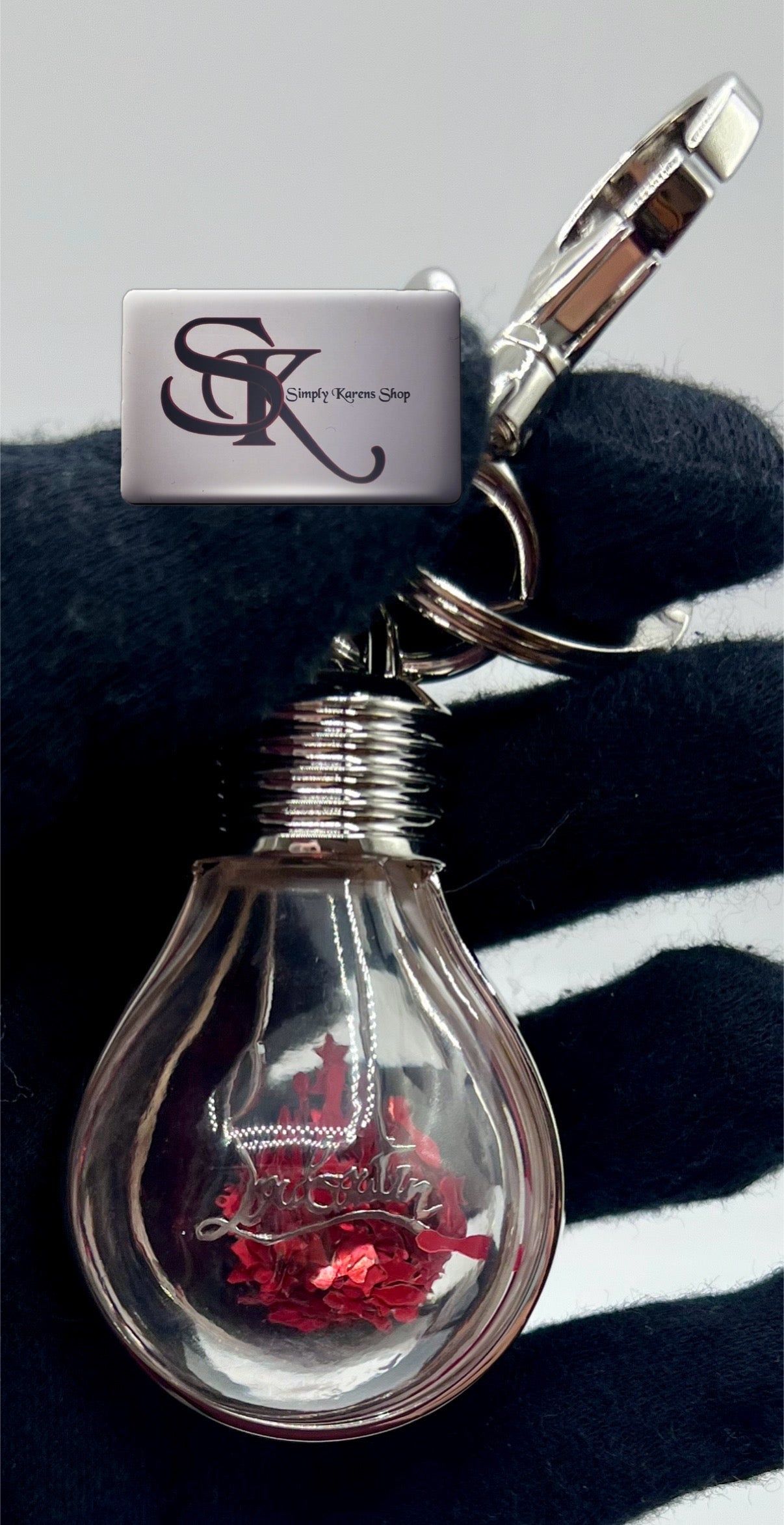 CHRISTIAN LOUBOUTIN EDISON LIGHT BULB KEY CHAIN / BAG CHARM