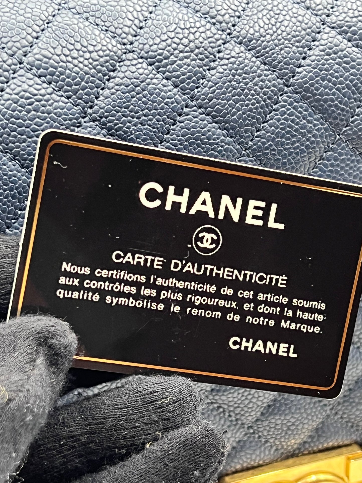 Chanel Caviar Leboy Navy Blue New Medium G.H.                    (🇵🇭P344,000)