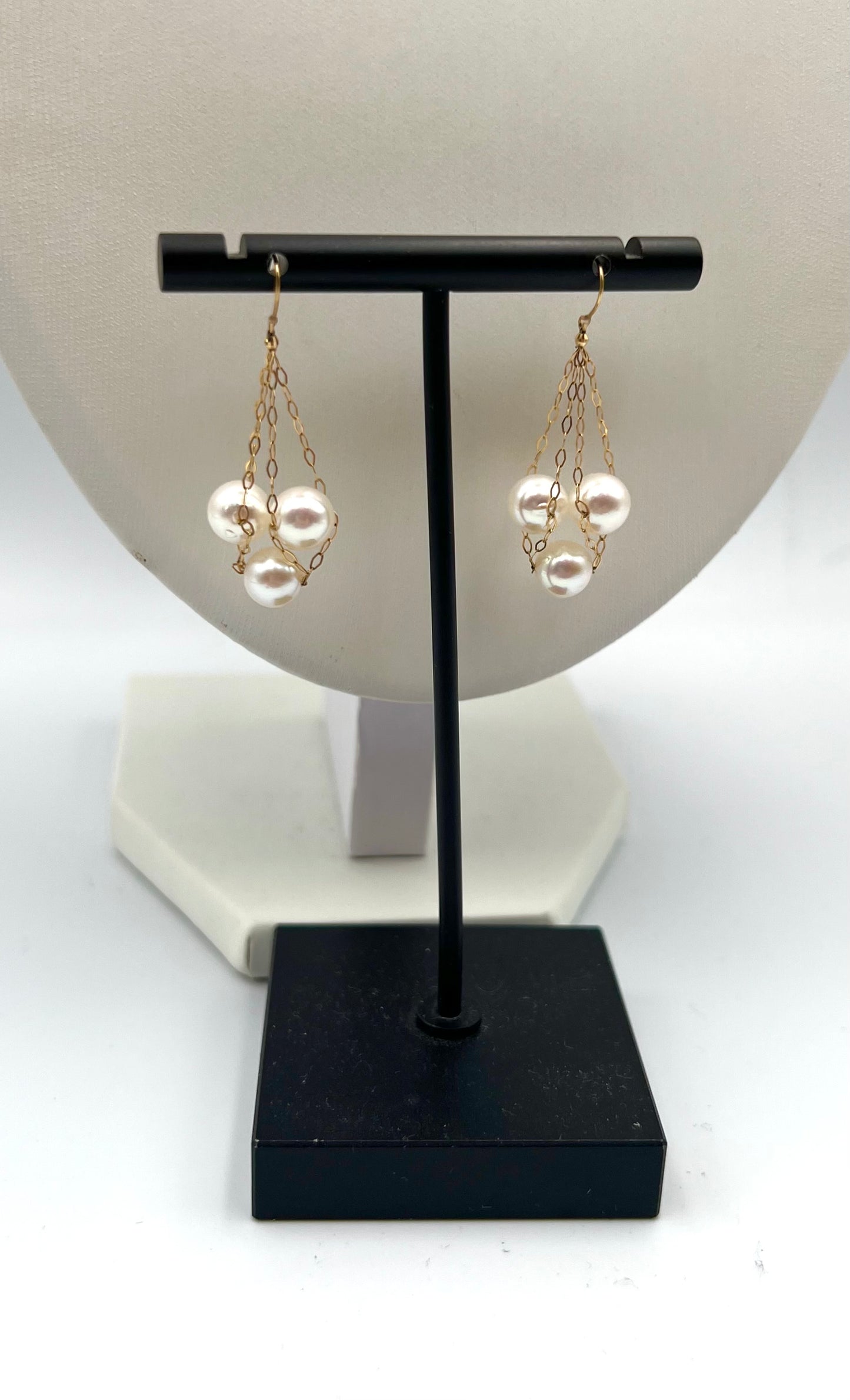 K18 Jp Gold Akoya Pearl Drop earings 7~7.5mm 3.8grms      (🇵🇭P24,510)
