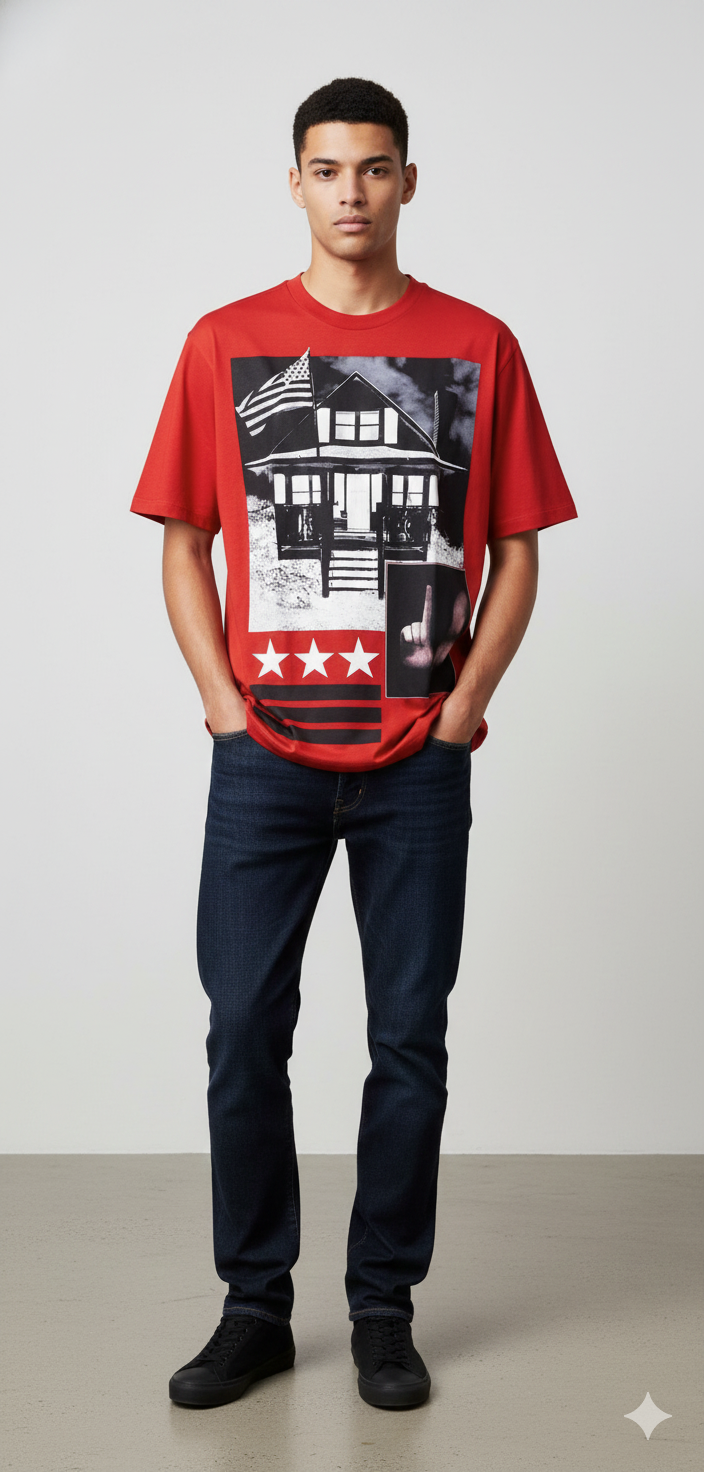 Givenchy Red Tshirt L Size     (🇵🇭P5,160)