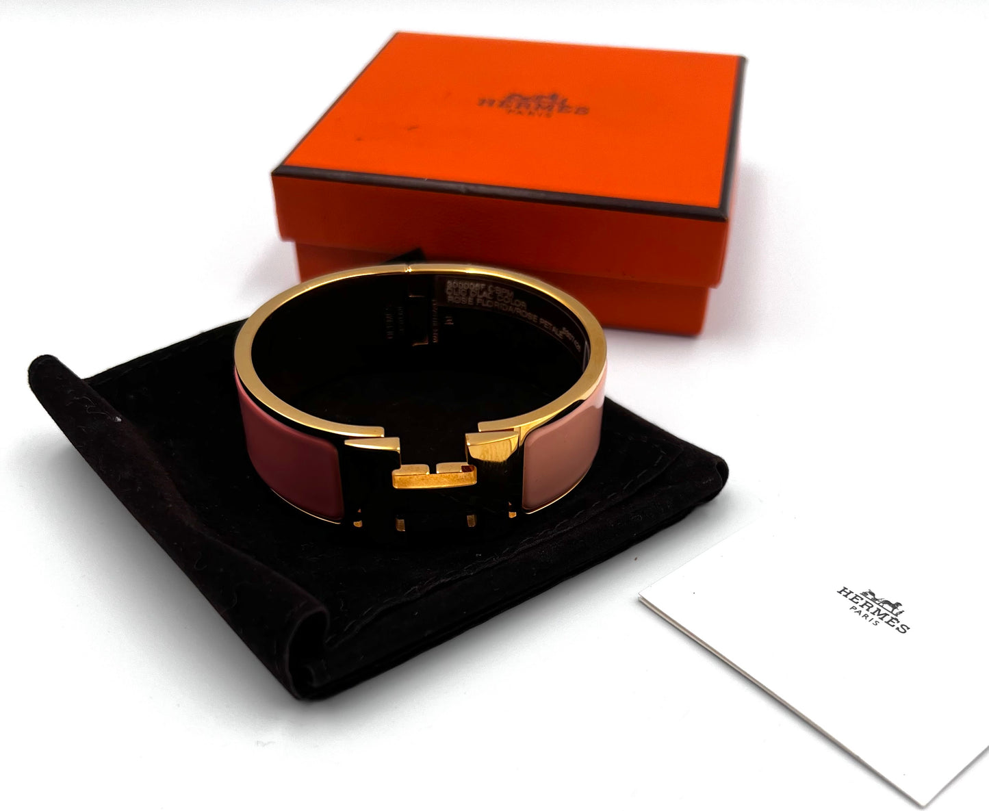 Hermes Clic Clac Wide Rose florida / Rose Petale  2 Tone enamel Pm size /16cm            (🇵🇭P37,840)