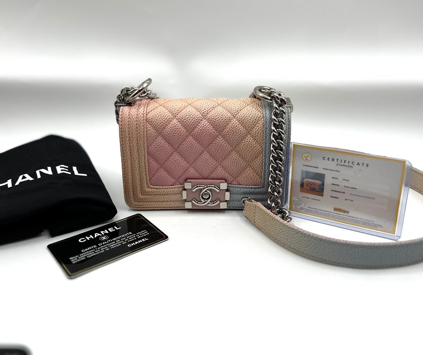 Chanel Leboy mini Rainbow Caviar Skin Flap chain Bag