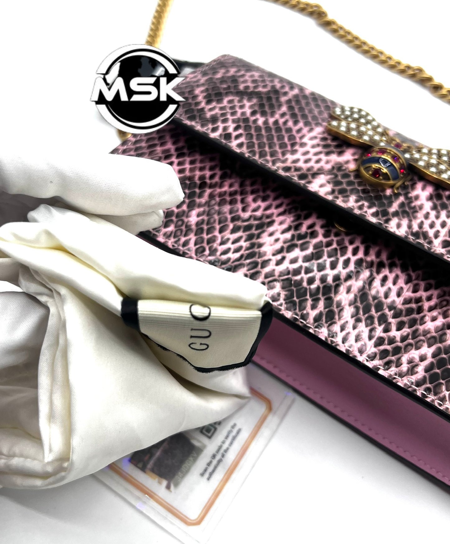 Gucci Snakeskin Mini Queen Margaret Wallet On Chain       (🇵🇭P46,440)