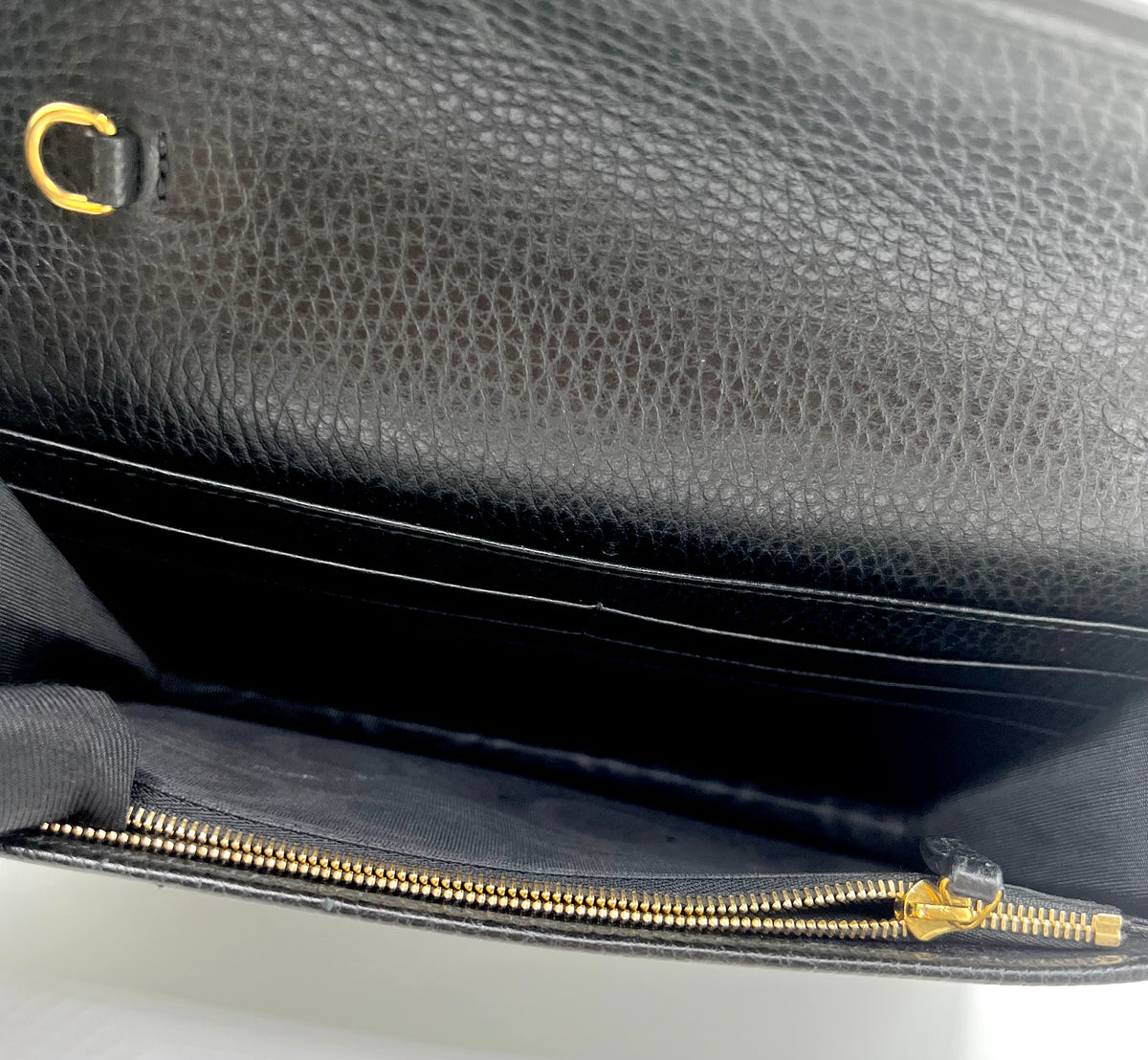 Gucci GG Marmont Black Leather Wallet On chain GHW