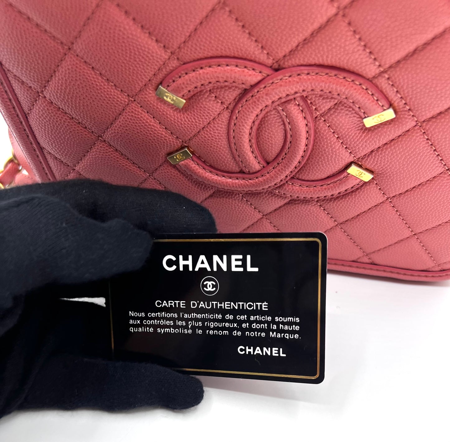 Chanel Caviar Vanity 21cm Rose Gold GHW Series 28        (🇵🇭P180,600)