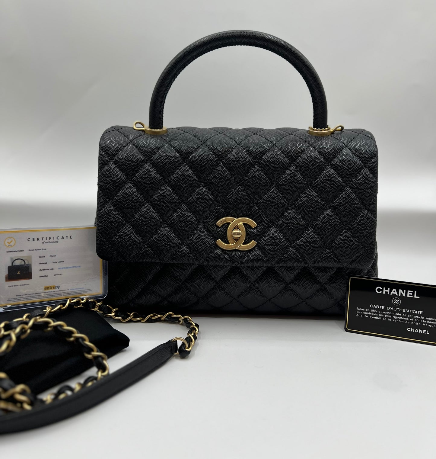 Chanel Top Handle Caviar MM size