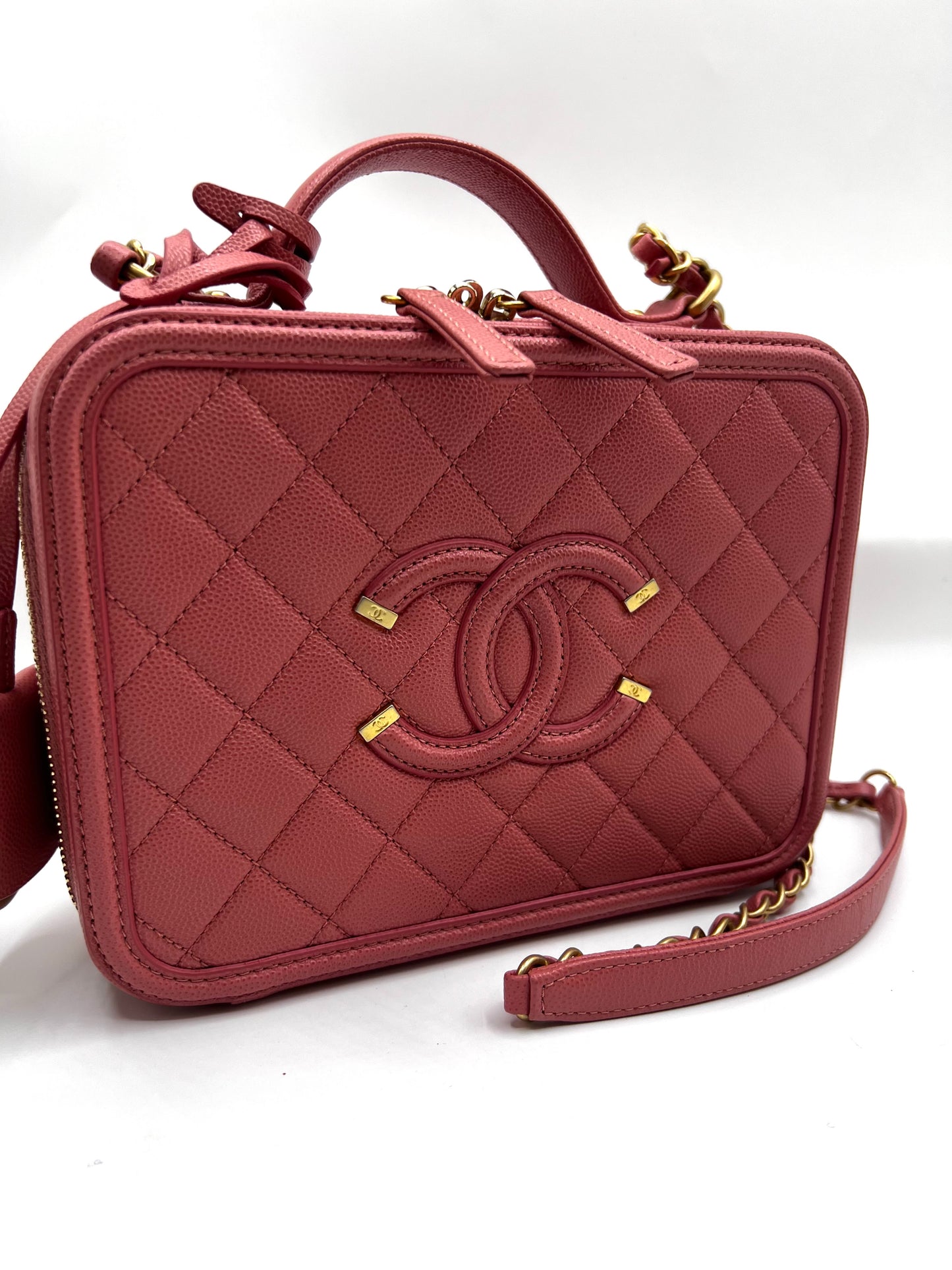 Chanel Caviar Vanity 21cm Rose Gold GHW Series 28        (🇵🇭P180,600)