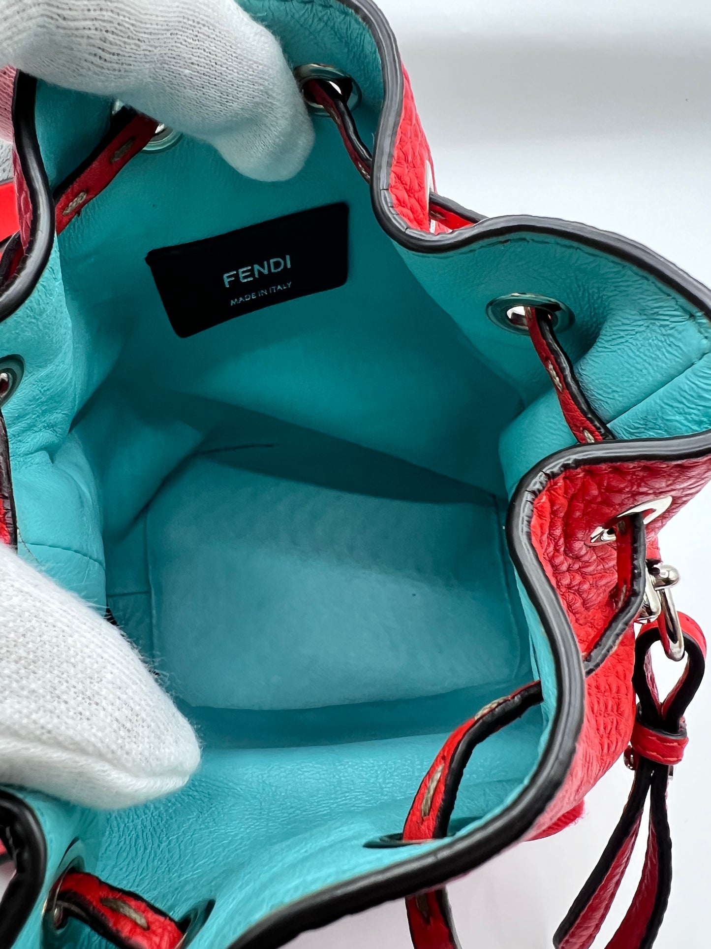 Fendi Mini Mon Tresor Bucket leather 2 way Bag