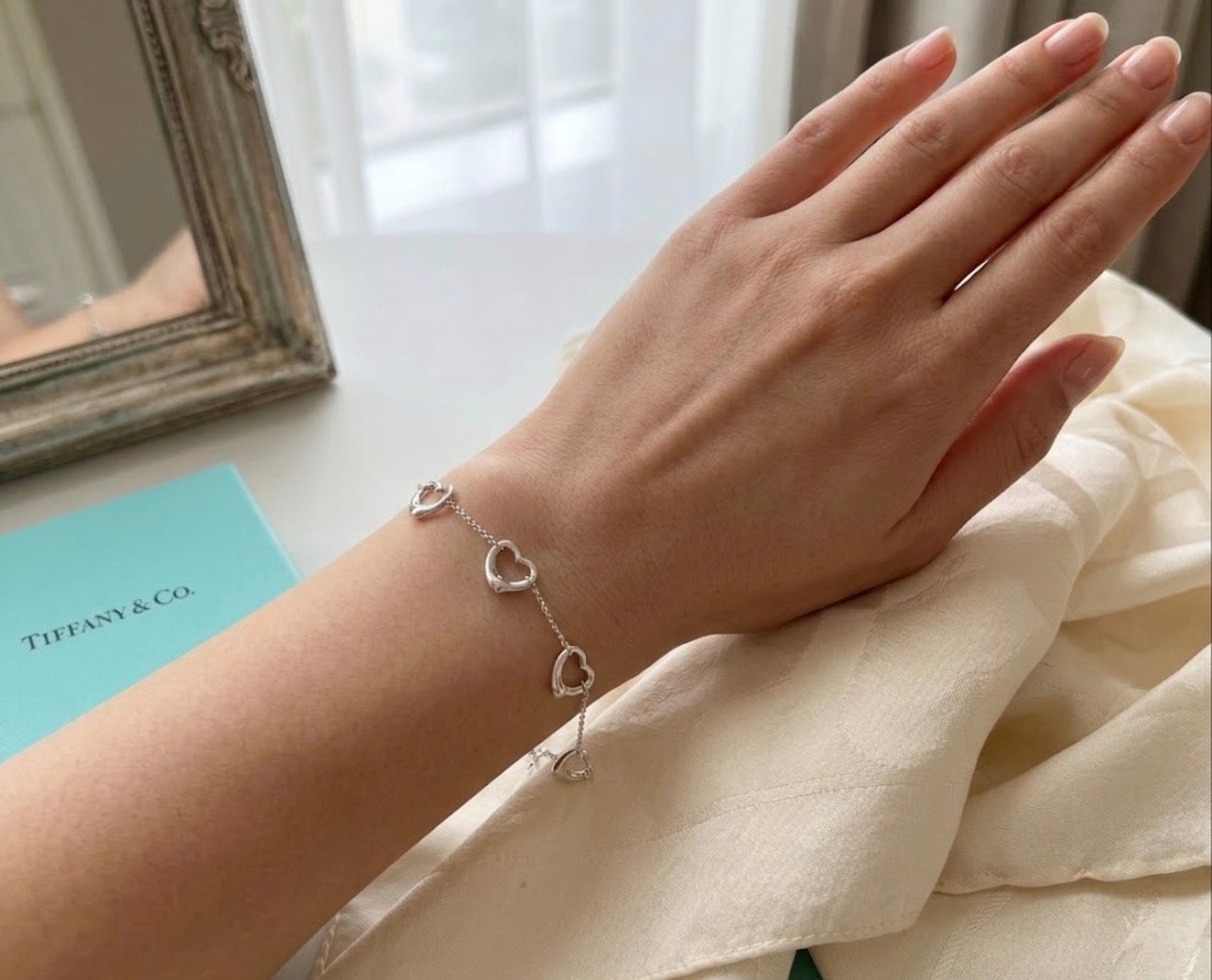 Tiffany & Co Elsa Peretti Open Heart Silver 925 Bracelet 17.5cm (🇵🇭P11,180)