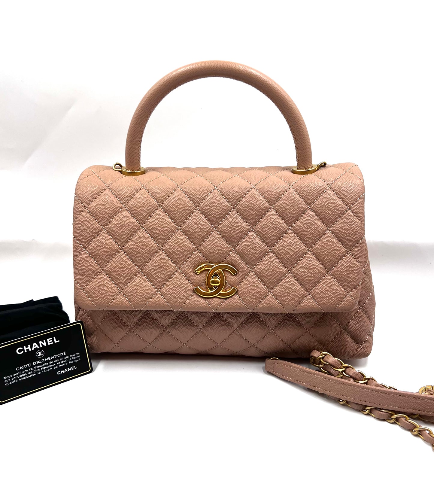 Chanel Coco Handle Caviar Mm size 29cm Beige/Milktea GWH Series 25 (🇵🇭P232,200)