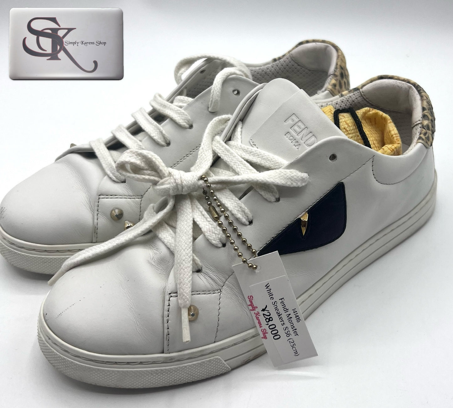 Fendi Monster White Sneakers S36 (23cm)   (🇵🇭P12,040)