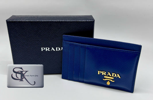 PRADA BLUETTE SAFFIANO CARD HOLDER