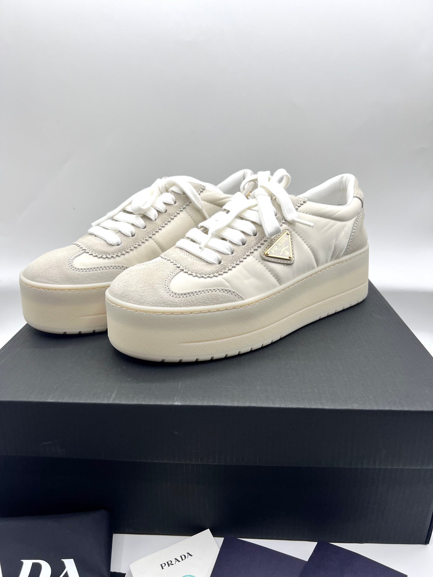 Prada Re Nylon Pocono Plate Sneakers Size 35.5 (22.5)           (🇵🇭P42,140)