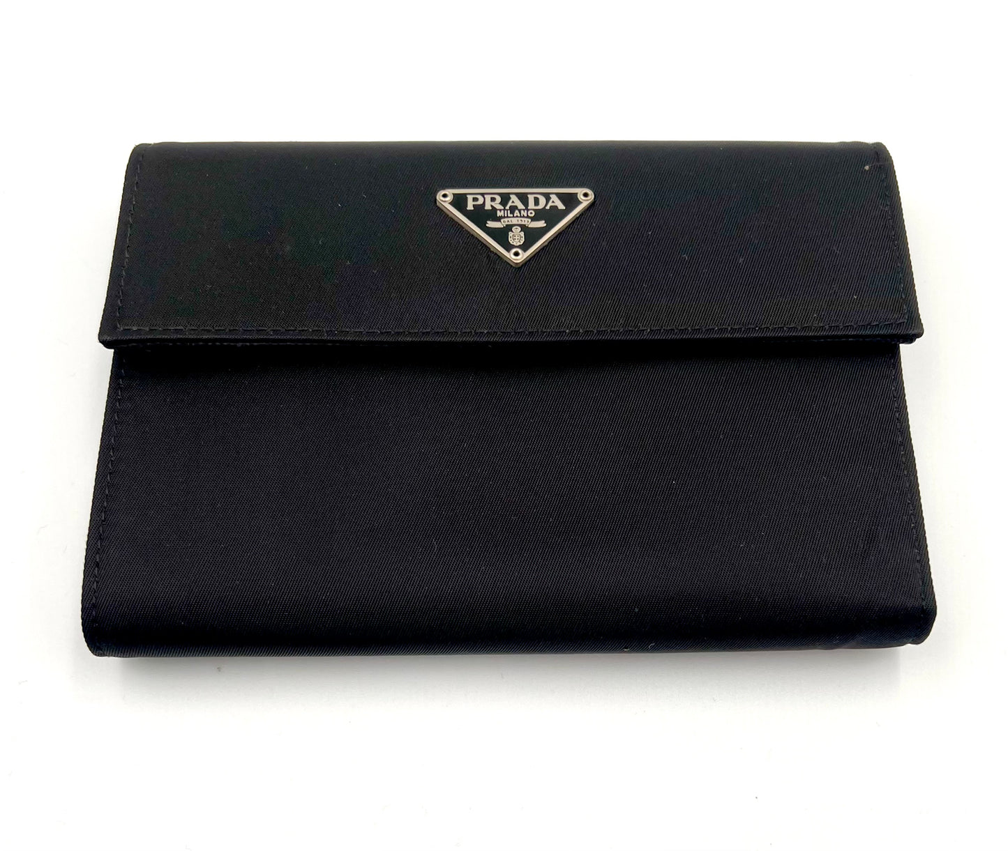 Prada Tessuto Pocono Logo Black Nylon Semi Long Wallet  (🇵🇭P13,760)