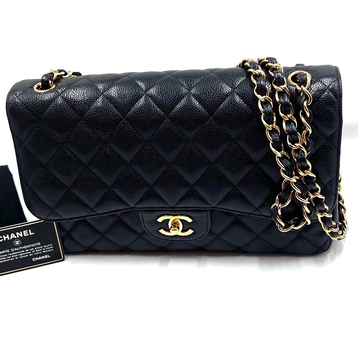 Chanel Classic Black Jumbo Caviar Double Flap GHW S30cm Series 15  (🇵🇭P318,200)