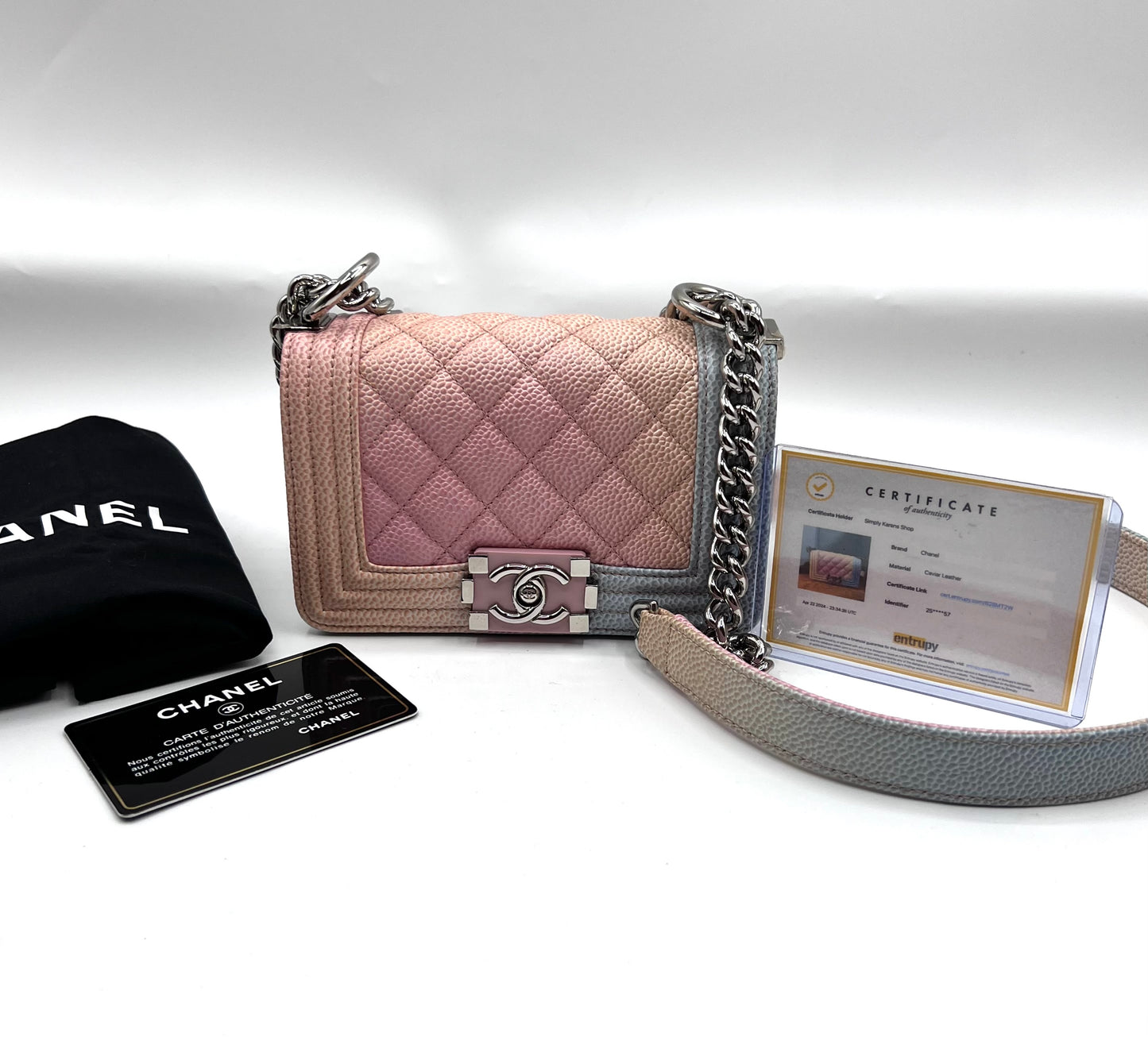 Chanel Leboy mini Rainbow Caviar Skin Flap chain Bag