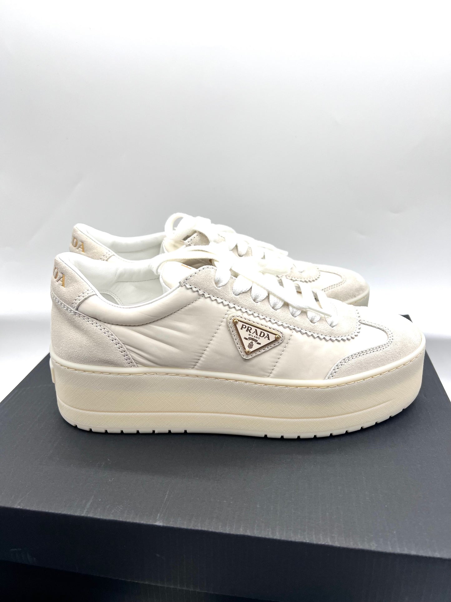 Prada Re Nylon Pocono Plate Sneakers Size 35.5 (22.5)           (🇵🇭P42,140)