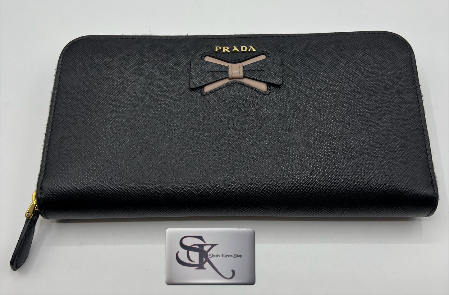 Prada Saffiano Zip around wallet