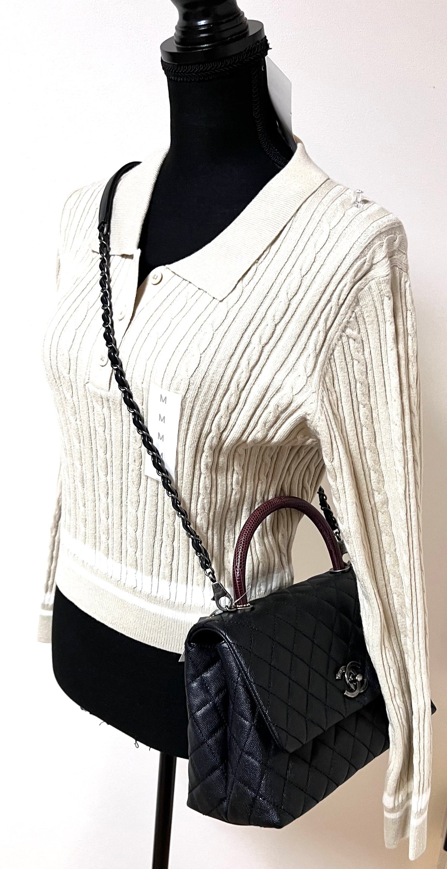 Chanel Caviar Coco python handle Matlase 2 way Bag series 23 mm size     (🇵🇭P361,200)