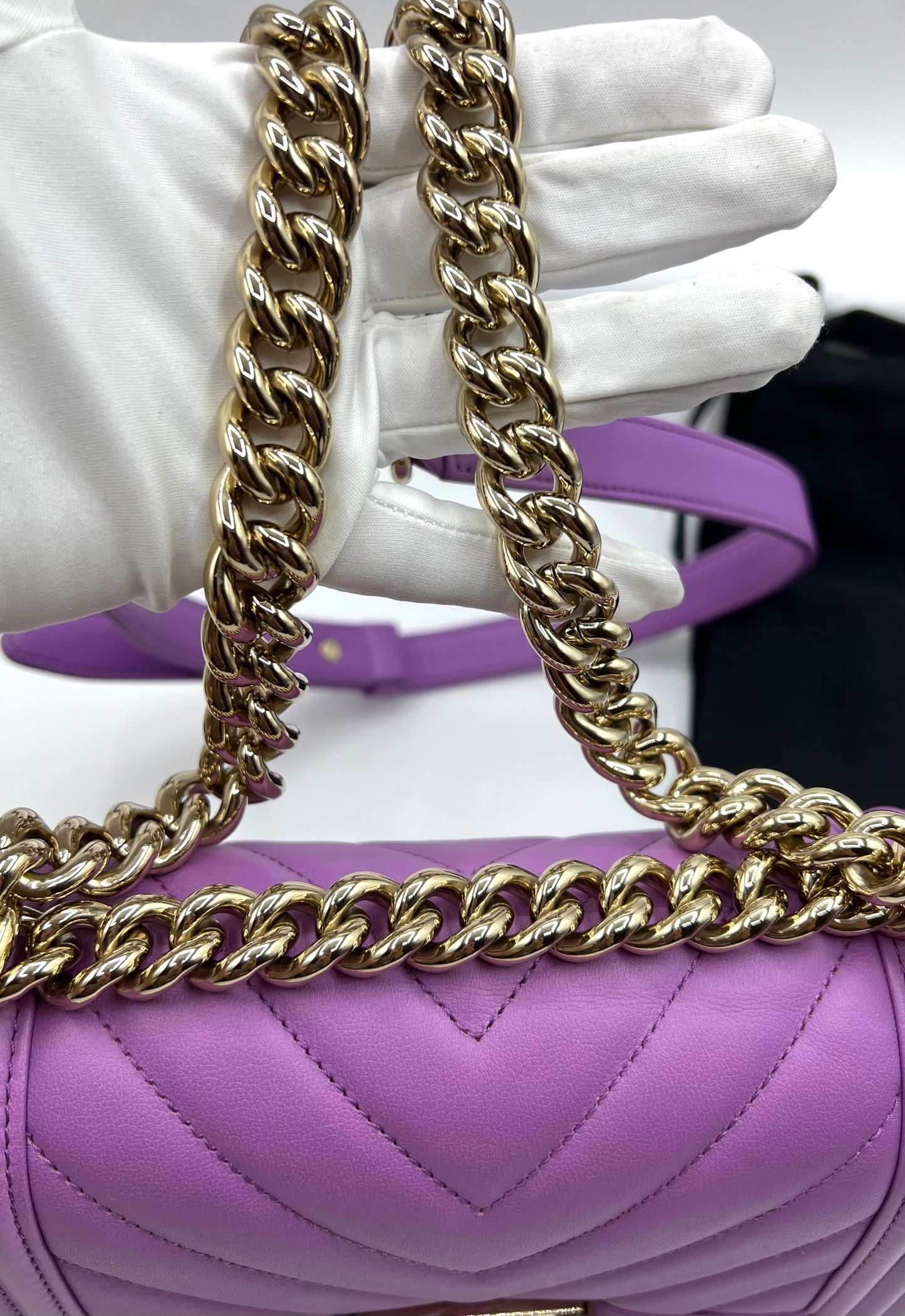 Chanel Leboy Purple Pm size Calfskin GHW Series29          (🇵🇭P197,800)