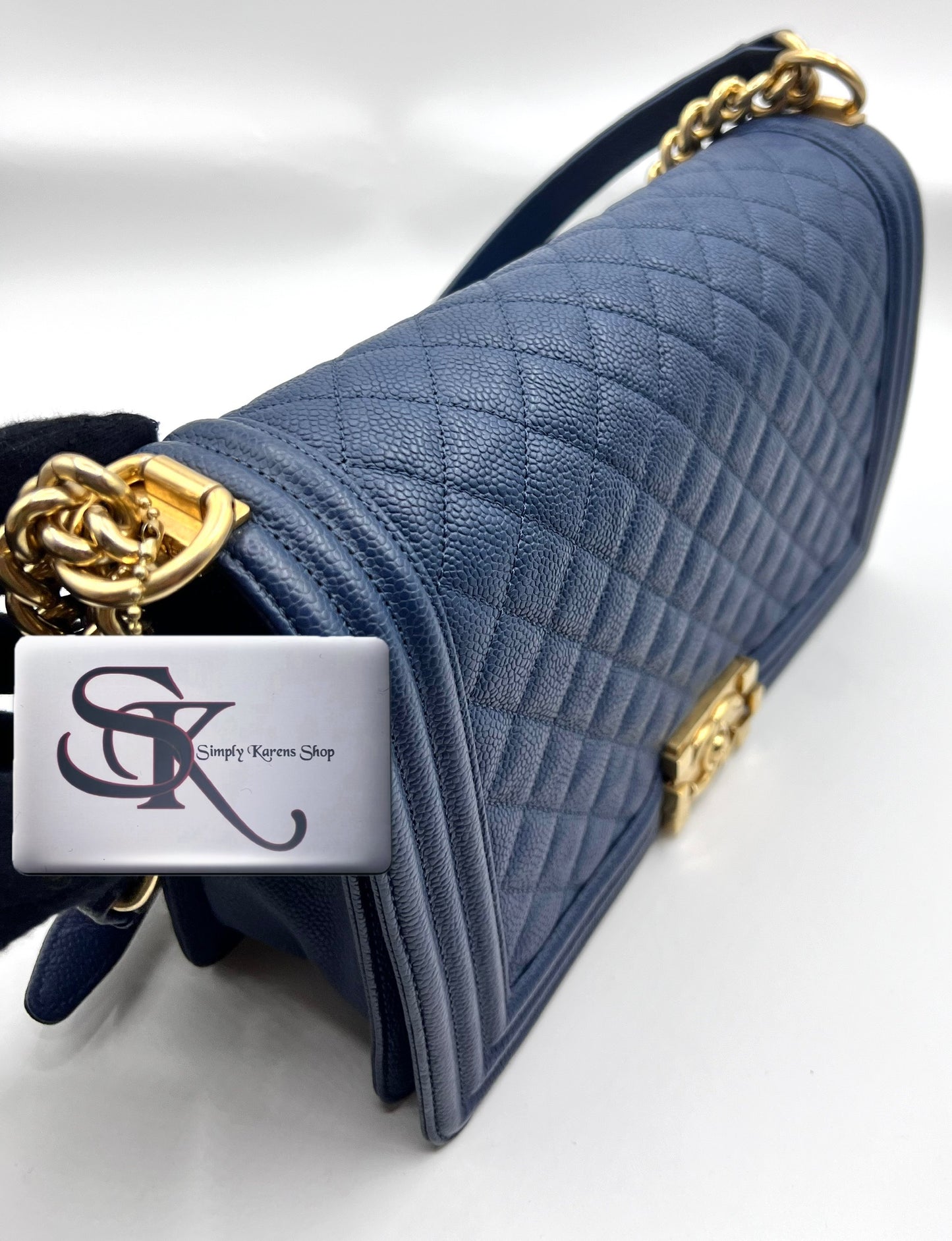 Chanel Caviar Leboy Navy Blue New Medium G.H.                    (🇵🇭P344,000)