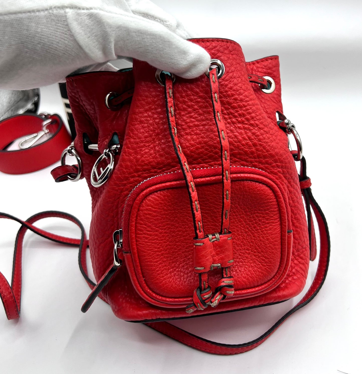Fendi Mini Mon Tresor Bucket leather 2 way Bag