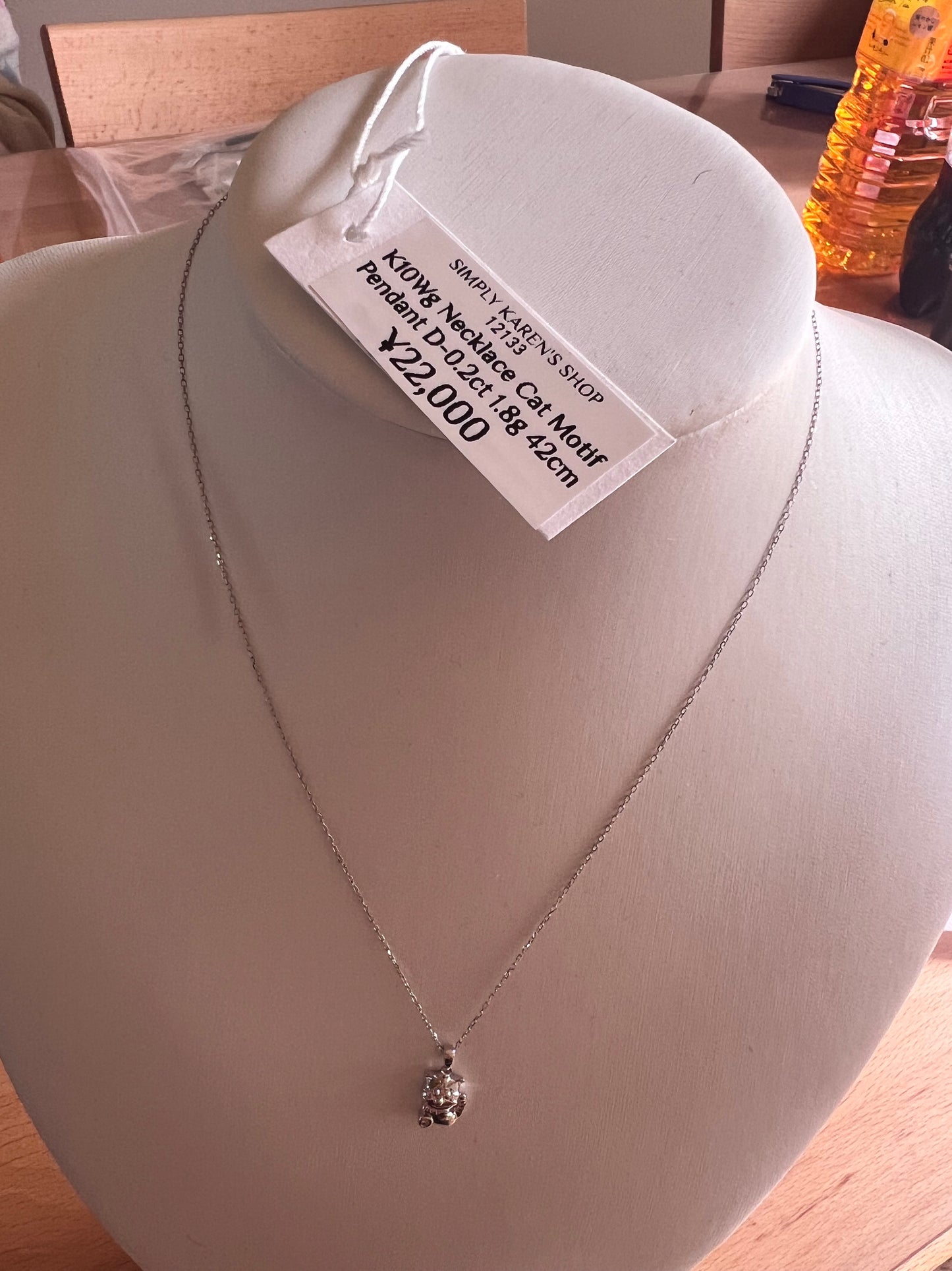 K10 wg Necklace D- 0.2ct 1.8g 40cm