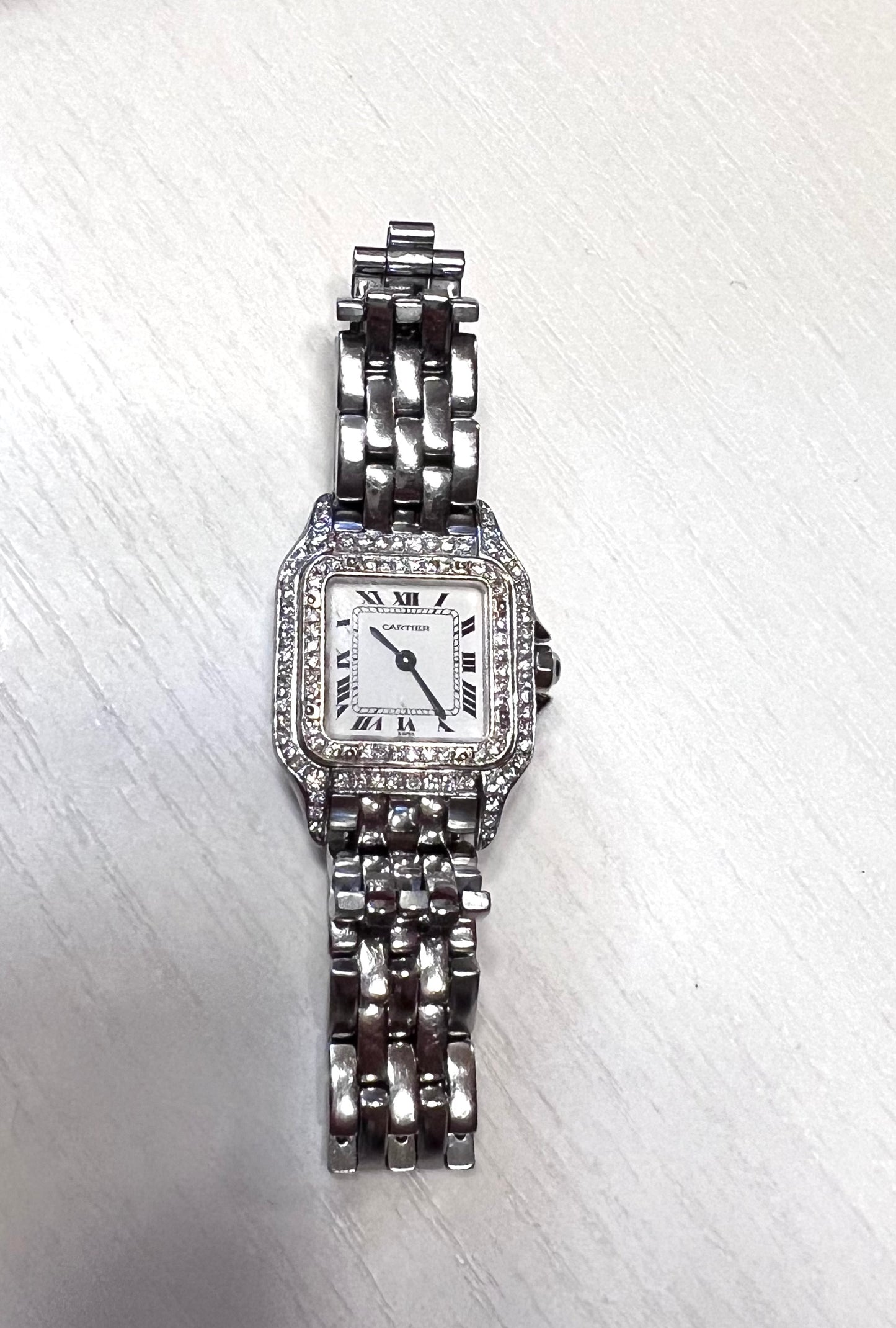 Cartier Panthere SM SS watch w/ after Diamond Qz Size 13.5cm