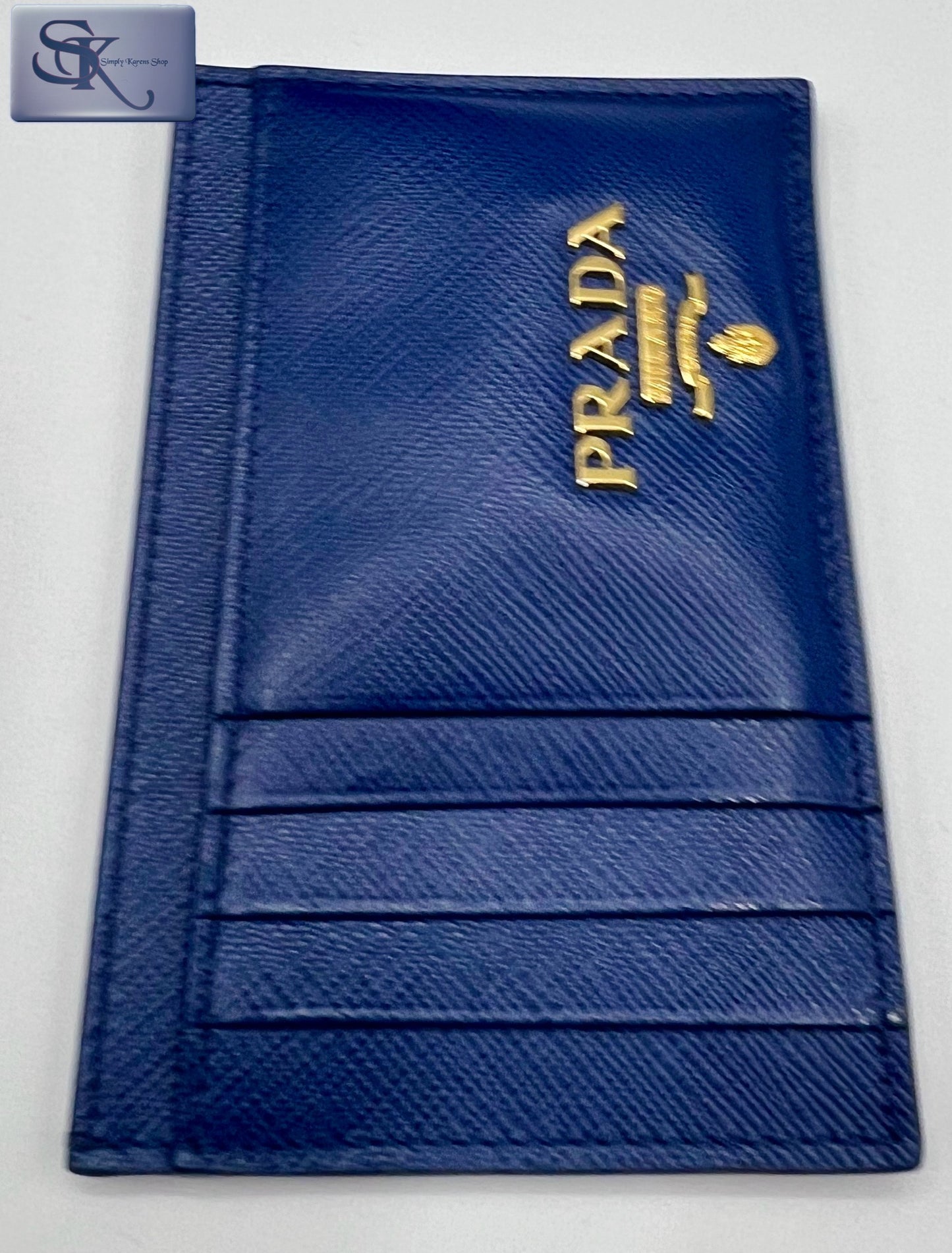 PRADA BLUETTE SAFFIANO CARD HOLDER