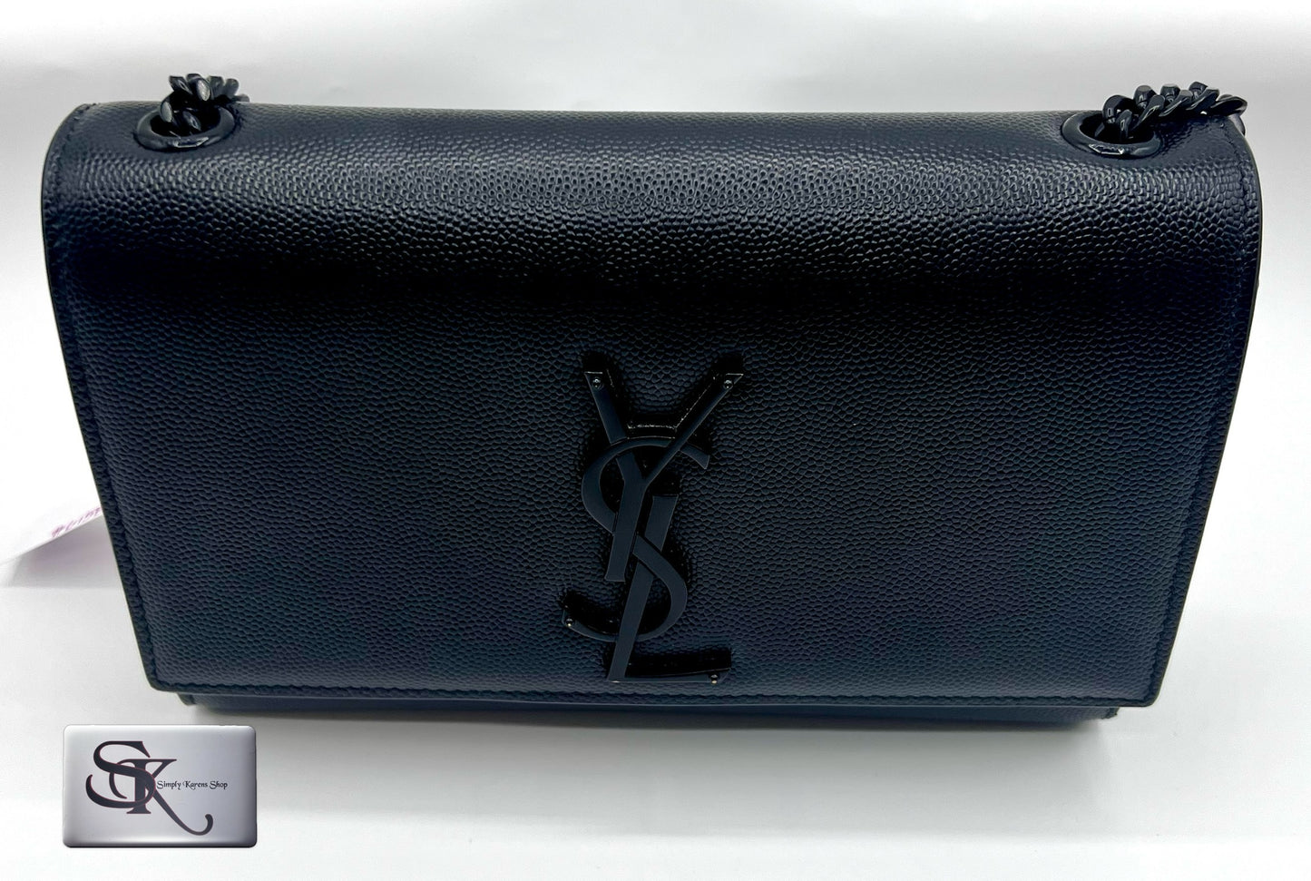 Ysl Kate Satchel So Black Grain De Poudre Pm Flap chain Bag