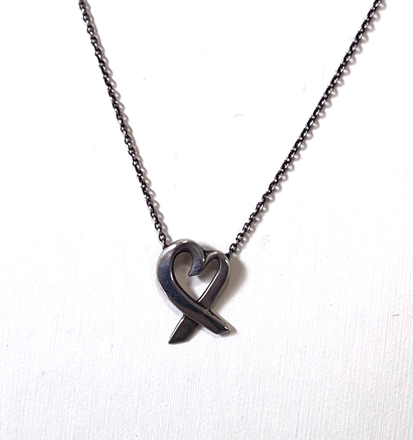 Tiffany & Co Paloma Piccaso Heart Pendant Necklace SV925 43cm