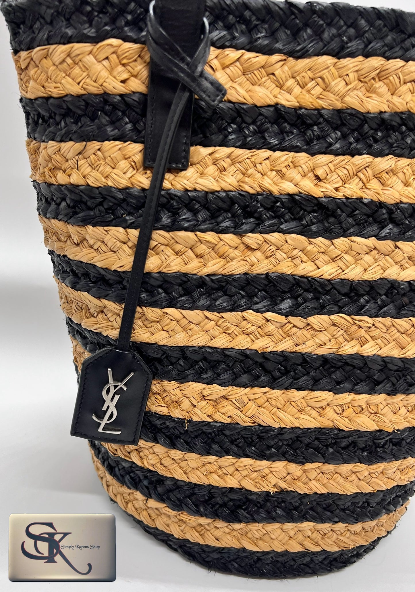 Ysl Raffia in natural & black color  Tote bag