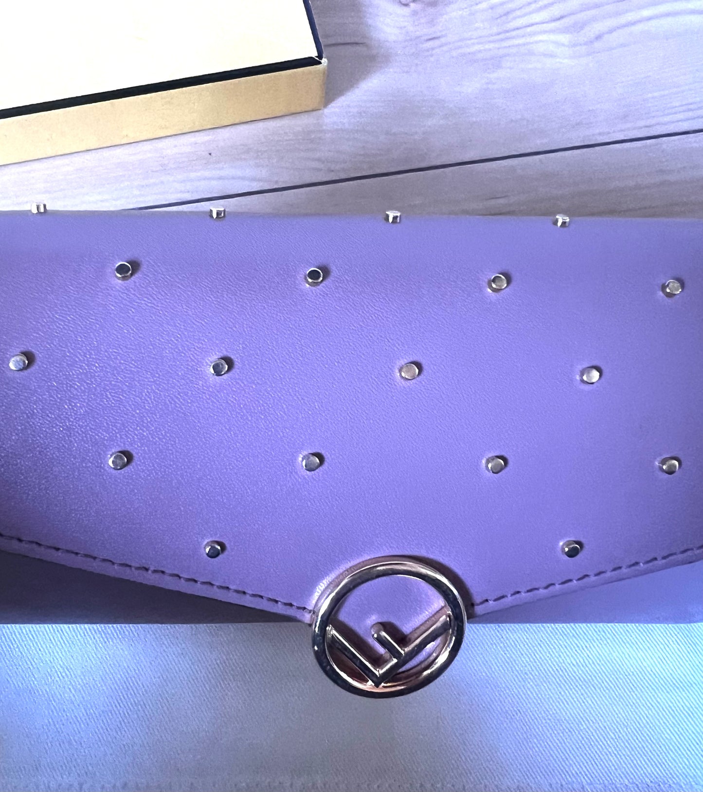 Fendi F is Continental Studded Leather wallet on Chain               (🇵🇭P23,220)
