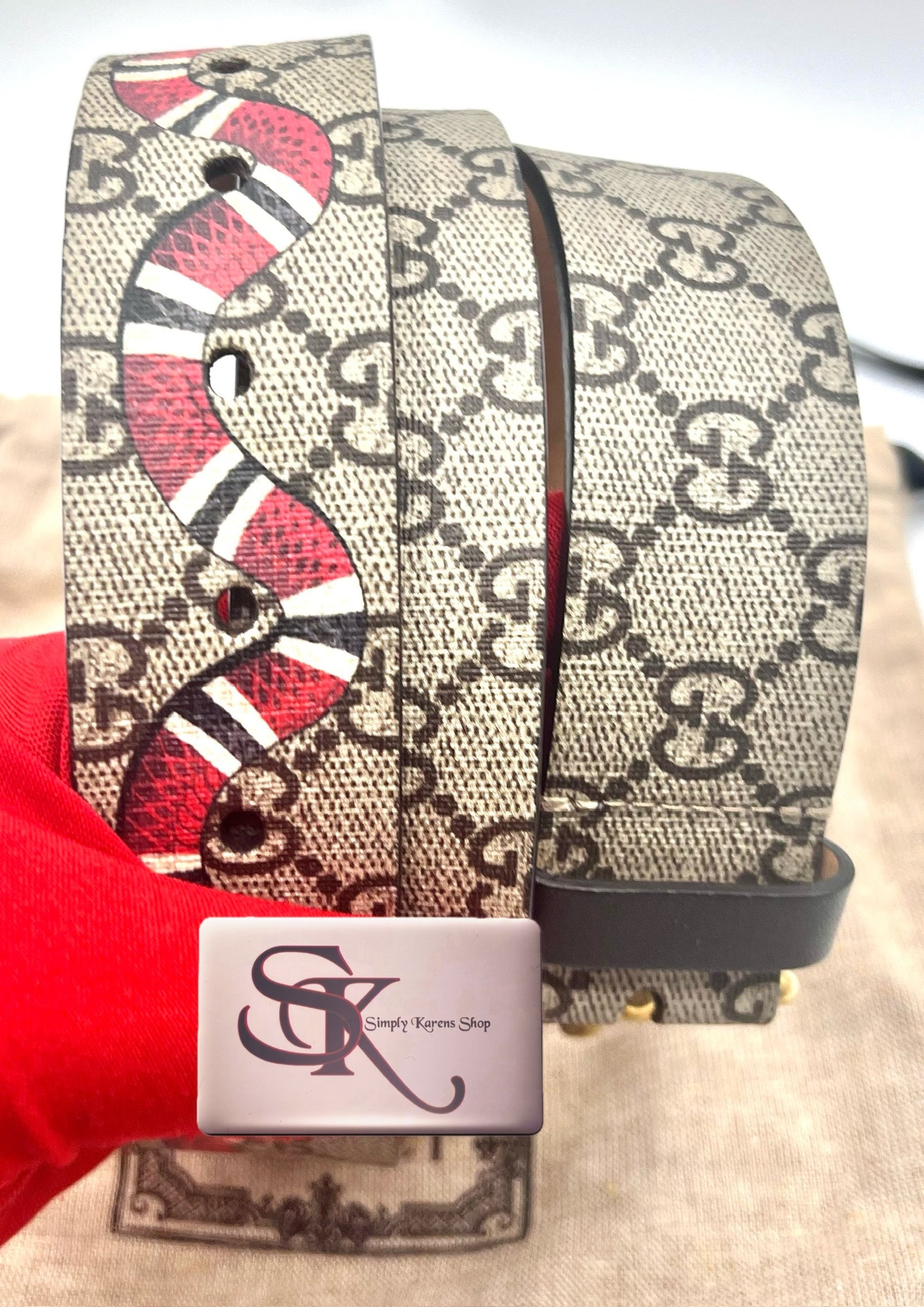 Gucci Supreme with snake motif Belt Size 89 to 99cm       (🇵🇭P16,770)